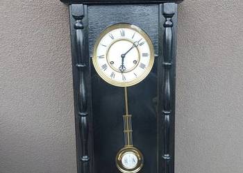Zegar ścienny FHS Hermle czarny 1983r ładny sprawny film gongu F049