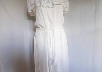 Sukienka biała MINI Hiszpanka r. M/L wiskoza NOWA