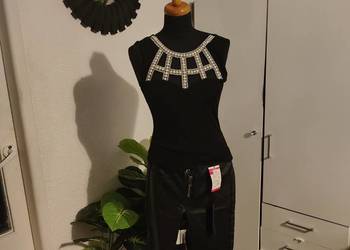 Komplet czarne body i spodnie XS do S