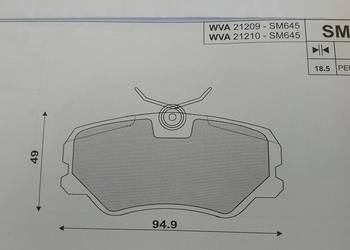 SM645 Klocki hamulcowe kpl. przód PEUGEOT 405 I, 405 II 1.4-2.0 01.87-11.97