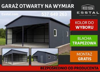 Grafit- Otwarty Garaż Blaszany Wita na Maszyny-Hala /Schowek – ESSTAL-