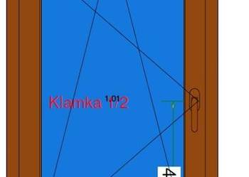 Okno Rozwierno Uchylne 600 x 1000 Złoty Dąb Zewnętrzny