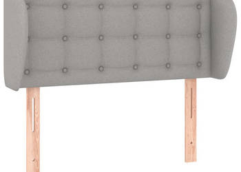 Zagłówek uszak jasnoszary 103x23x78/88 cm tkanina WM-3117568