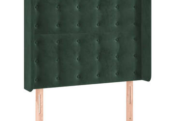 Zagłówek do łóżka z LED ciemnozielony 93x16x118/128 cm aksamit WM-3124521