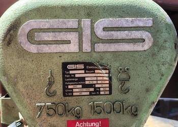 Elektryczna wciągarka łańcuchowa GIS 750-1500 kg.
