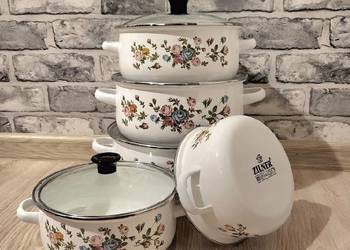 99 zł  Garnki emalia drobne kwiatki