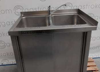 Stół z 2 zlewami drzwi przesuwne 80x60x85 Stół z 2 zlewami drzwi przesuwne 80x60x85