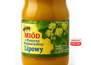 Miód lipowy Białowieski z własnej pasieki