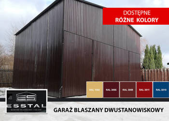 131 Duży Garaż Blaszany 6x5 |wysokie ściany boczne | - Wiaty Hale - ESSTAL