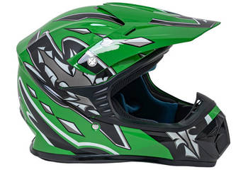 Kask Motocyklowy Enduro Zielony rozm.  L / M
