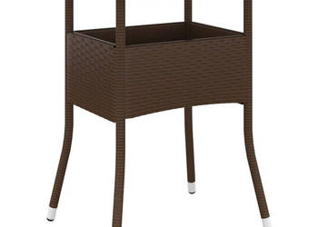Stolik ogrodowy Ø80x75 cm szkło i rattan PE brązowy WM-310605