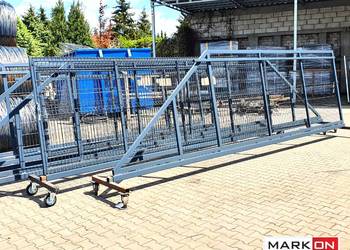 Brama przesuwna wypełniona panelem 3D antracyt 4m/1,73m - komplet