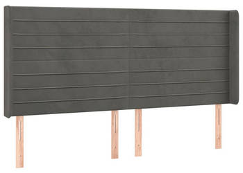 Zagłówek uszak ciemnoszary 163x16x118/128 cm aksamit WM-3119775