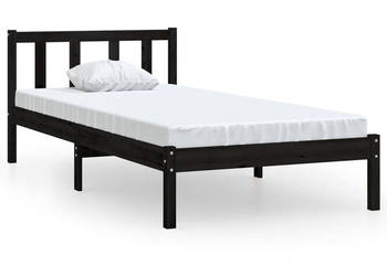 Rama łóżka czarna z litego drewna sosnowego 100 x 200 cm WM-810076