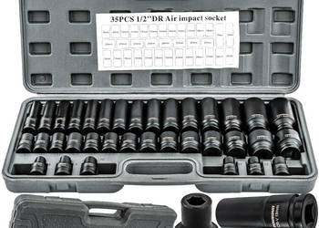 nasadki udarowe hex 1/2 cr-v 35szt 38mm 78mm PM-ZNU-832T