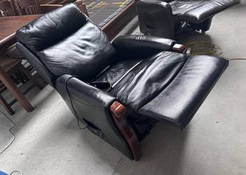Skórzany elektryczny fotel na pilota z funkcją pionizacji