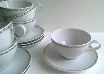 Filiżanki ze spodkami John Lewis komplet 6 + 6 sztuk porcelana UK