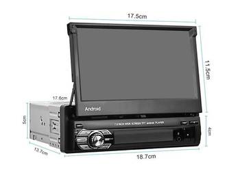 Radio 1 DIN wysuwane Android USB Bluetooth YouTube WI-FI Nawigacja RDS