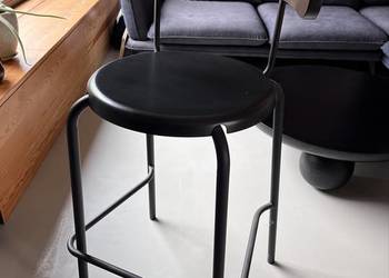 Hokery 2 szt czarne Ikea YNGVAR Stołek barowy, antracyt, 75 cm