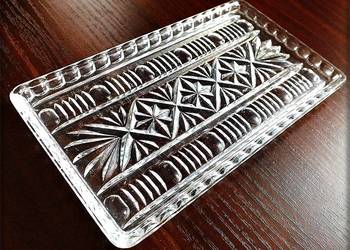 Mała Taca kryształowa na kieliszki /przyprawy z lat 60-70-tych Vintage PRL