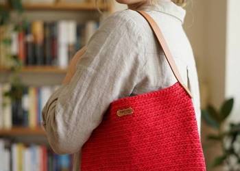 Torebka shopperka crochet, ręcznie robiona