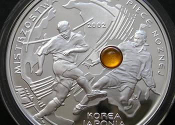 Polska 10 złotych 2002 - MŚ KOREA JAPONIA - SREBRO BURSZTYN