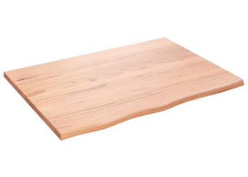 Półka jasnobrązowa 80x60x2 cm lakierowane lite drewno dębowe WM-363671