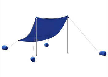 Zadaszenie na plażę z obciążnikami niebieskie 214x236 cm WM-4008641