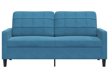 Sofa 2-osobowa niebieski 140 cm tapicerowana aksamitem WM-4007633