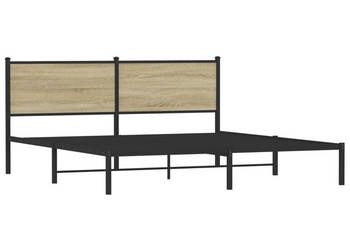 Łóżko Czarne Metalowe Rama Łóżka Metalowa Ze Stelażem 183x213 cm WM-4007721