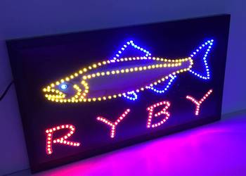 RYBY reklama LED 68x38cm zewnętrzna NOWA