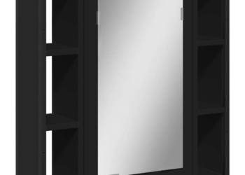 Szafka łazienkowa z lustrem czarna 60x16x60 cm WM-842426