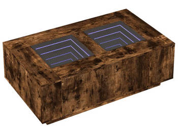 Stolik kawowy z LED Infinity przydymiony dąb 116x69x40 cm WM-3284060