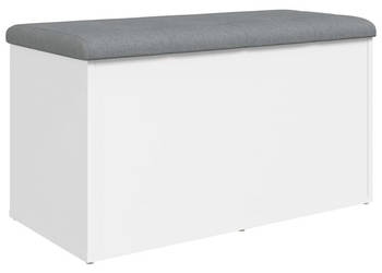 Ławka ze schowkiem biała 82x42x45 cm materiał drewnopochodny WM-835047