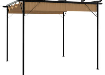 Pergola ogrodowa ze zwijanym dachem taupe 3x3 m 180 g/m² WM-312227