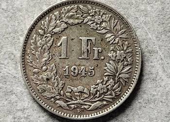 121) SZWAJCARIA srebro - 1 Frank - 1945 r.