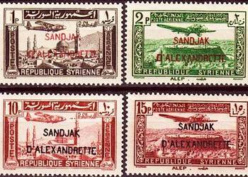 ALEXANDRETTE 1938-poczta lotnicza-kompletna seria.Gratis wysyłka!