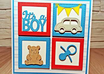 Kartka z okazji narodzin synka ręcznie robiona
