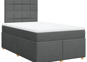 Łóżko kontynentalne z materacem ciemnoszara tkanina 120x200 cm WM-3291248