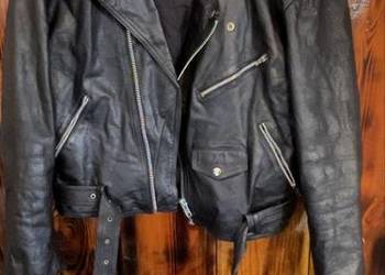 Damska Czarna Skórzana Ramoneska XL Prawdziwa Skóra