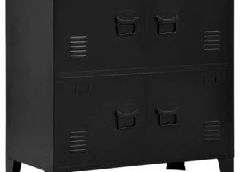 Industrialna szafka do przechowywania czarna 75x40x80 cm stal WM-145358