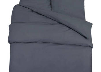 Zestaw pościeli antracytowy 155x220 cm lekka mikrofibra WM-135943