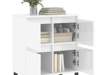 Komoda biała z połyskiem 60x35x70 cm materiał drewnopochodny WM-831222