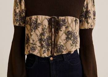 Golf bluzka z kwiatkami S/M