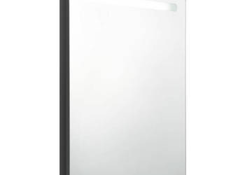 Szafka łazienkowa z lustrem LED czerń z połyskiem 60x11x80 cm WM-326504
