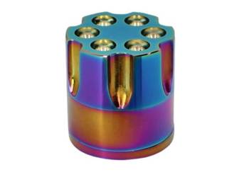 Tęczowy Grinder Młynek do Suszu w Kształcie Magazynku Rewolwera z Amunicją