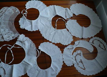 kołnierzyki zrobione haftem rchelie 9 sztuk