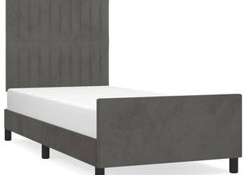 Rama łóżka bez materaca ciemnoszara aksamitna 90x200 cm WM-3125856