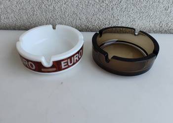 Popielniczka porcelanowa , szklana , France 10,5 x 3,5 cm