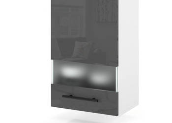 Szafka Kuchenna Wisząca Witryna Modułowa 40cm Spremium Szary Połysk